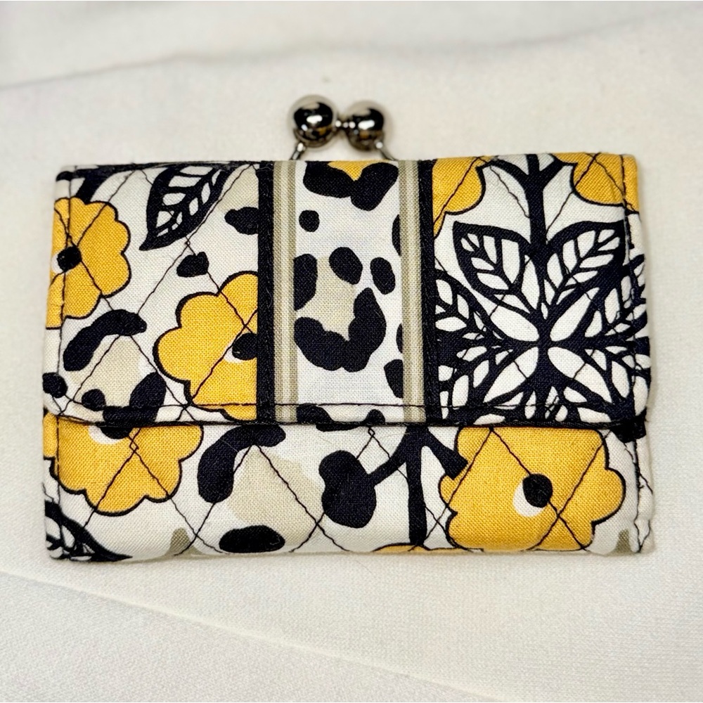 Vera Bradley Yellow and Black Floral Wallet